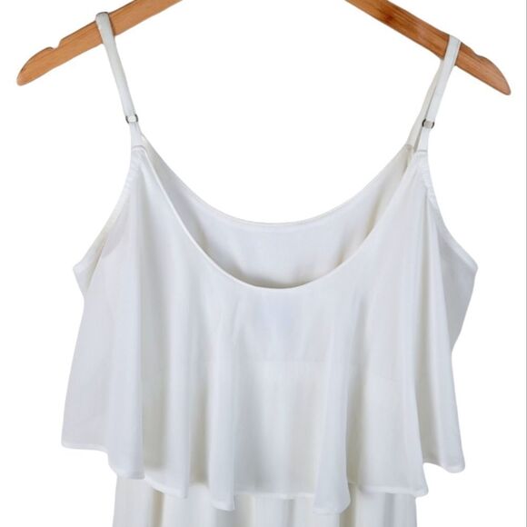 Show Me Your Mumu Caitlin Ruffle Maxi Dress Size Small White / Ivory - Picture 10 of 11